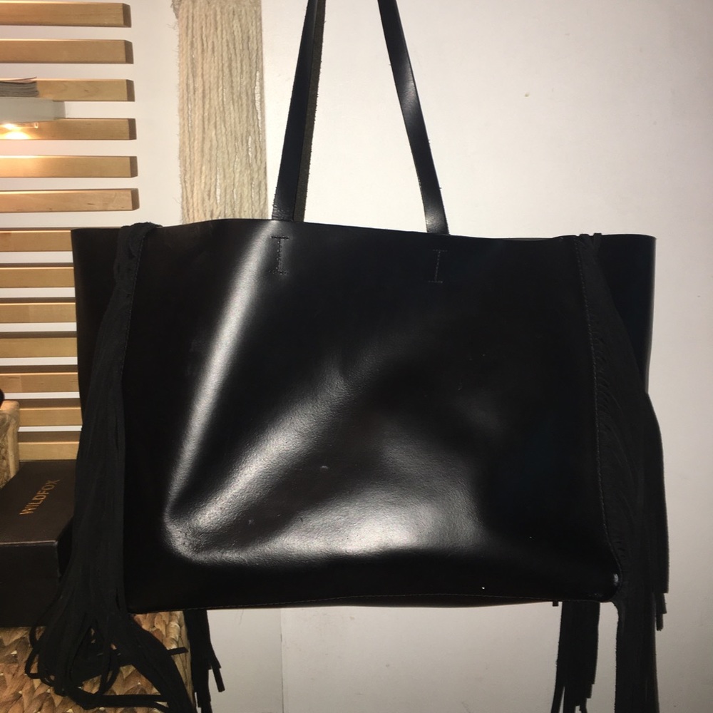 Real leather fringe purse